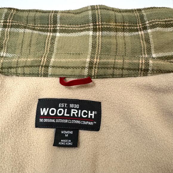 WOOLRICH Women Plaid Flannel Lined Jacket Outdoor Camping Cozy Thyme size Medium - Picture 3 of 7